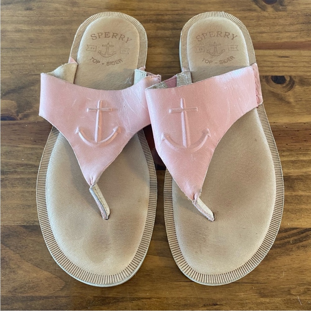 Sperry Pink and Tan Nautical Sandals
